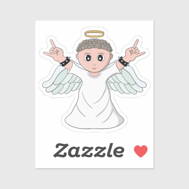 Engel mit starker Musik Aufkleber (Blatt)