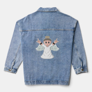 Engel mit starker Musik Jeansjacke