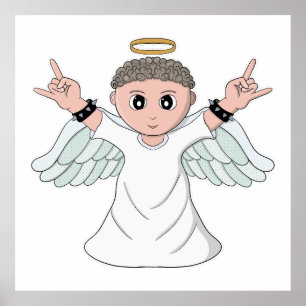 Engel mit starker Musik Poster