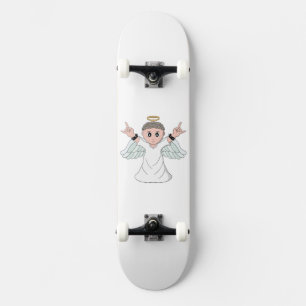 Engel mit starker Musik Skateboard
