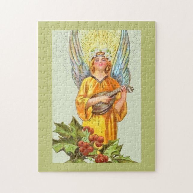 Engel mit Stechpalme und Mandoline  Puzzle (Vertikal)