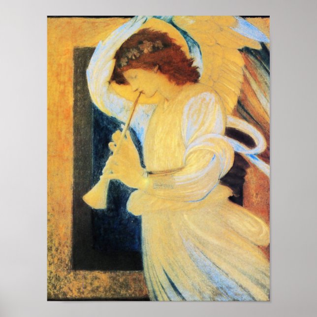 Engel mit Trumpet, Burne-Jones Fine Art Poster (Vorne)