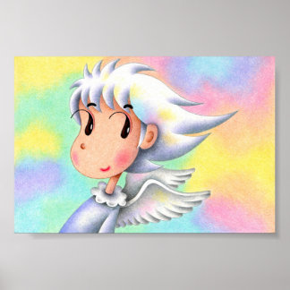 Engel mit weißen Haaren. Poster