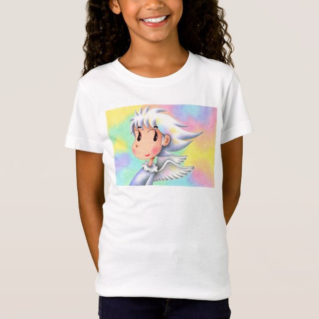 Engel mit weißen Haaren. T-Shirt (Vorderseite)