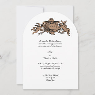 Engel oder Putten Barock Rokoko Kartusche Hochzeit Einladung