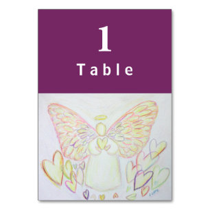Engel of Hearts Inspirational Custom Table Cards Tischnummer