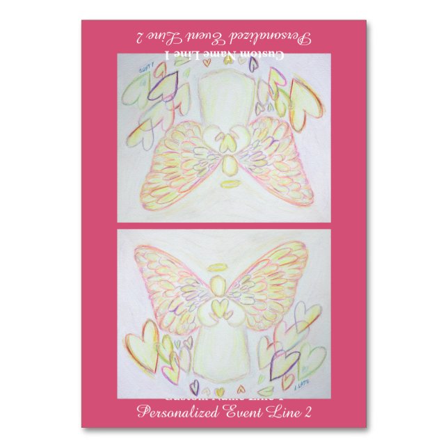 Engel of Hearts Inspirational Custom Table Zent Tischnummer (Vorderseite)