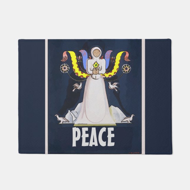 Engel, PEACE personalisieren Fußbodenmatte Fußmatte (Vorderseite)