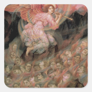 Engel pfeift Seelen in der Hölle von Evelyn De Mor Quadratischer Aufkleber
