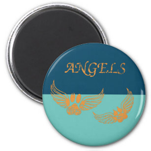 Engel-Pfoten auf blau Magnet