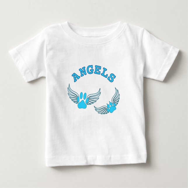 Engel-Pfoten in blau Baby T-shirt (Vorderseite)