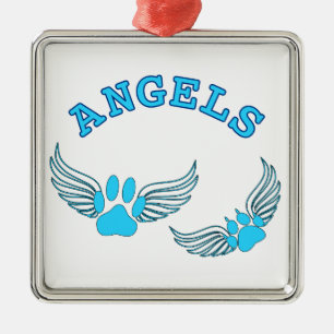 Engel-Pfoten in blau Ornament Aus Metall
