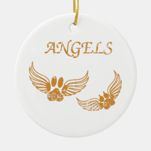 Engel-Pfoten Keramikornament