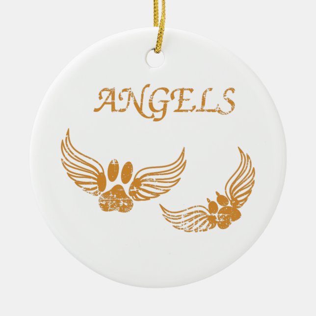 Engel-Pfoten Keramikornament (Vorne)