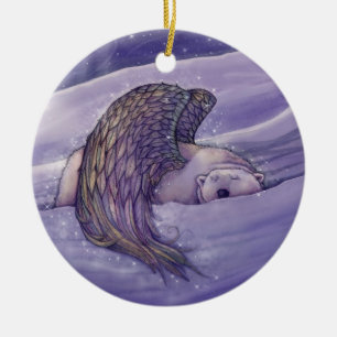 Engel-Polar-Bär-Ornament Keramikornament