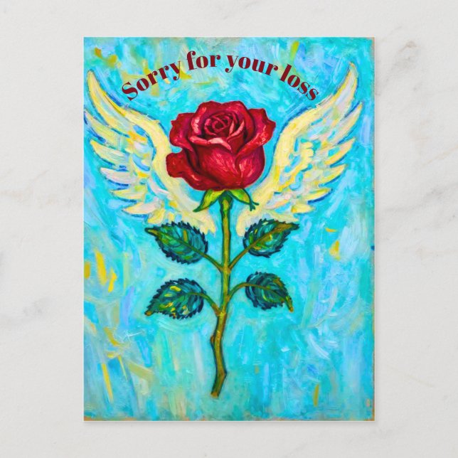 Engel Rose Beileid  Postkarte (Vorderseite)