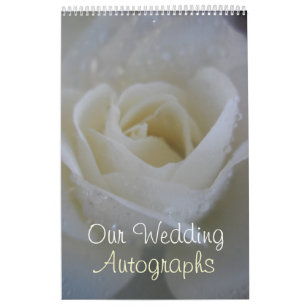 Engel Rose Hochzeits-Autogramm / Gästebuch Kalender