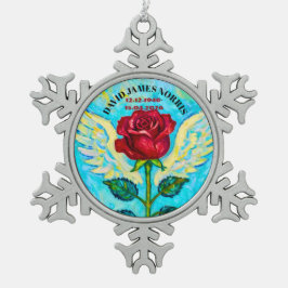 Engel-Rose Mitgefühl Schneeflocken Zinn-Ornament