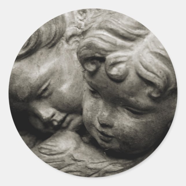 Engel Runder Aufkleber (Vorderseite)