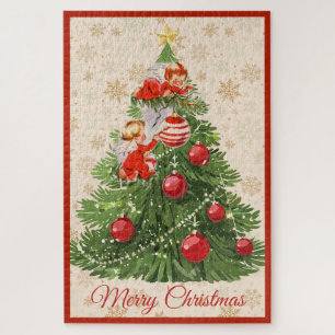Engel schmücken den Weihnachtsbaum Puzzle