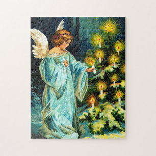 Engel schmückt Weihnachtsbaum Puzzle