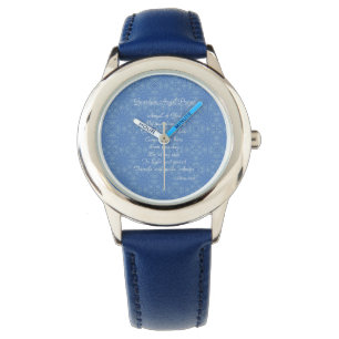 Engel-Schutzgebet Blau Armbanduhr