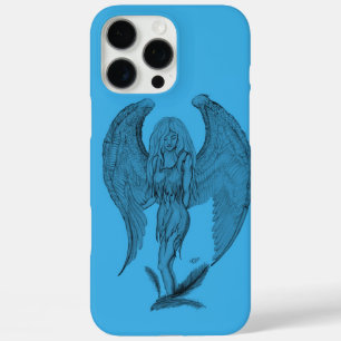 Engel Schwarz-Blau-Design iPhone 16 Pro Max Hülle