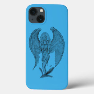 Engel Schwarz-Blau-Design Case-Mate iPhone Hülle