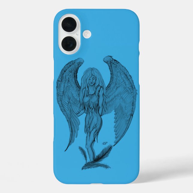 Engel Schwarz-Blau-Design Case-Mate iPhone Hülle (Rückseite)
