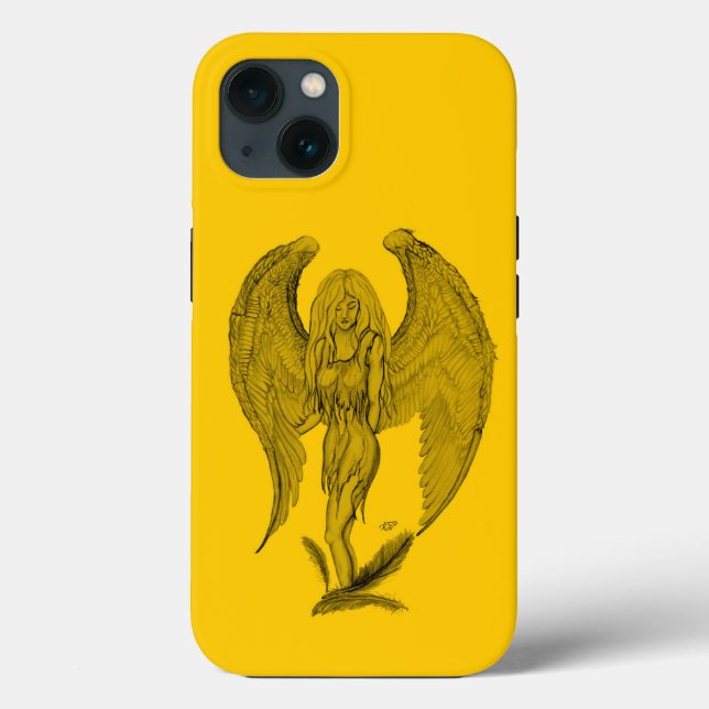 Engel - Schwarz-Gelb-Design Case-Mate iPhone Hülle (Rückseite)
