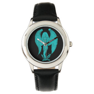 Engel Schwarz-Grün-Design Armbanduhr