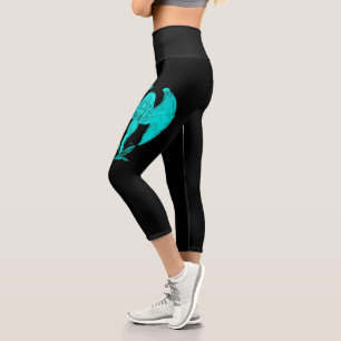 Engel , Schwarz und Grün Capri Leggings