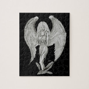 Engel Schwarz-Weiß-Design Puzzle