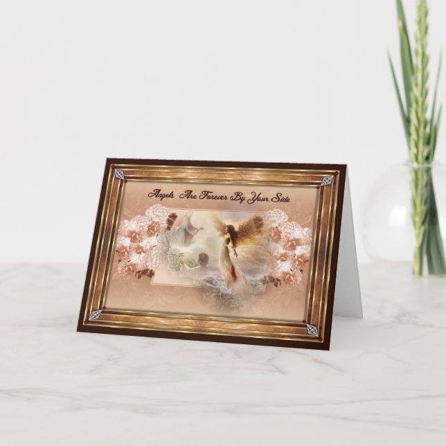 Engel sind für immer von deiner Seite grüßend Karte (Vorderseite)