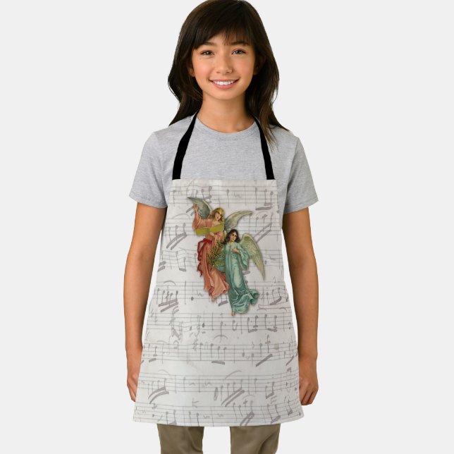 Engel singen - Viktorianisches Musikblatt Religiös Schürze (Insitu)