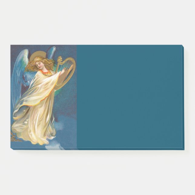 Engel spielt Musik auf einer Harfe Post-it Klebezettel (Vorderseite)