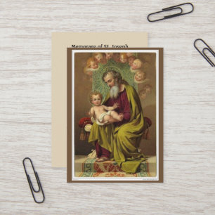 Engel St Joseph Jesus Memorare Gebet Visitenkarte