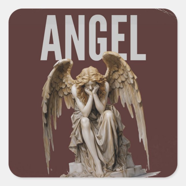 Engel-Statue Aufkleber im Kiss-Cut-Design (Vorderseite)