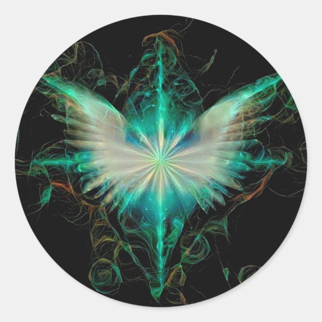 Engel-Stern Runder Aufkleber (Vorderseite)