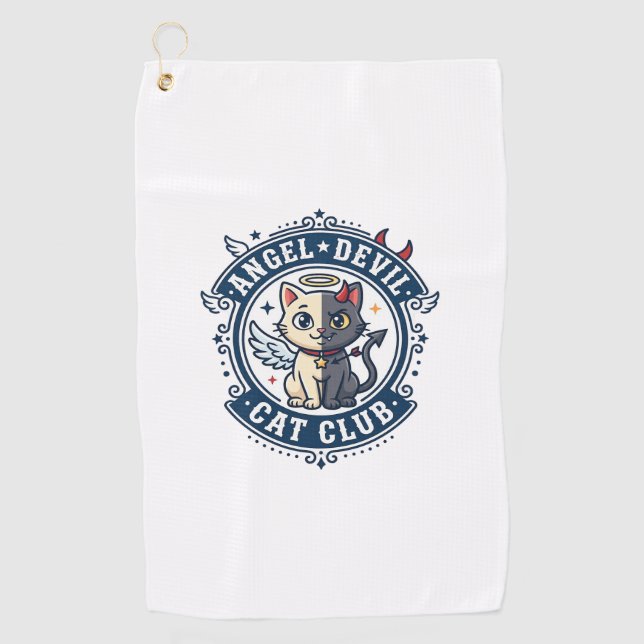 Engel Teufel Katze Katze Mama Geschenkidee - Engel Golfhandtuch (Vorderseite)