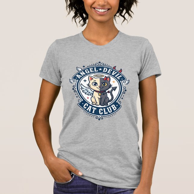 Engel Teufel Katze Katze Mutter Geschenk Idee - En T-Shirt (Vorderseite)