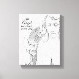 Engel, um über Ihnen zu sehen, blk was Sketch Lein Leinwanddruck