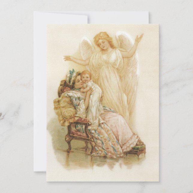 Engel und Babys Einladung (Vorderseite)