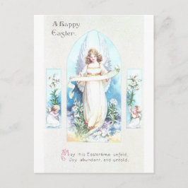 Engel und Engel-Kirchen-Fenster Vintages Ostern Feiertagspostkarte