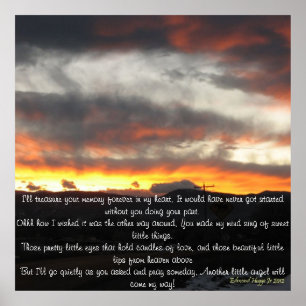 Engel und Gedichte im Sonnenuntergang Poster