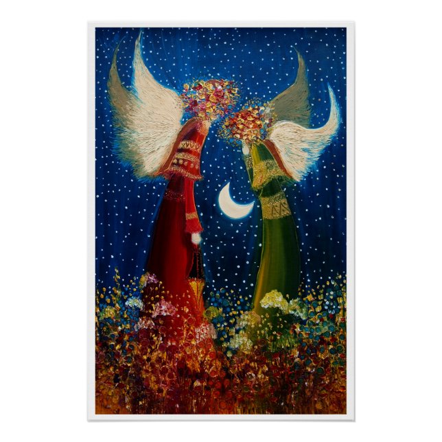 Engel und Mond Poster (Vorderseite)