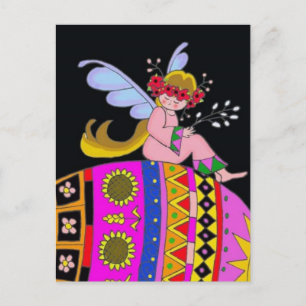 Engel und Pysanka Postkarte