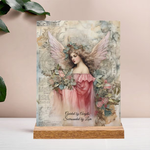 Engel und Rosen Vintage-Style Engel Acrylschild