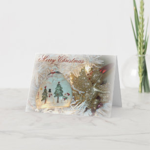 Engel und Schneemann-Schein-Weihnachtskarte Feiertagskarte