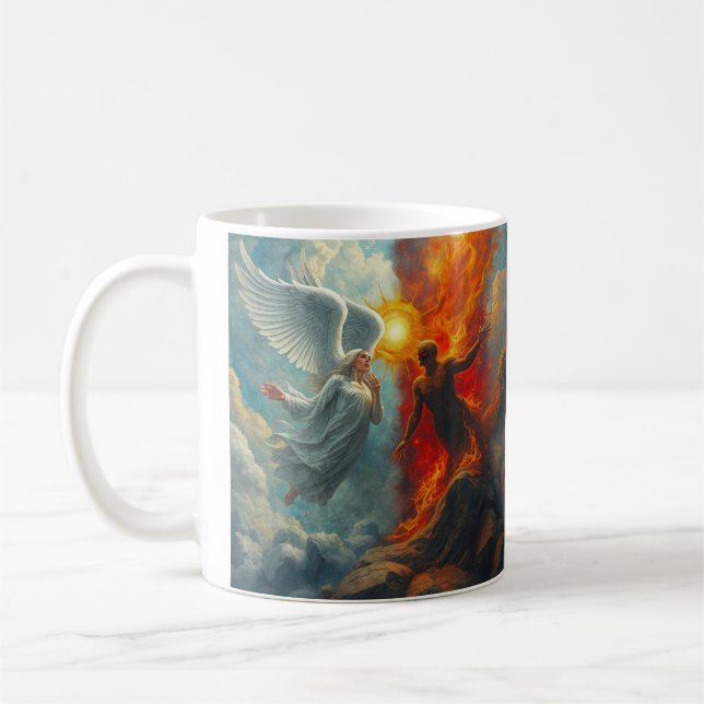 ENGEL UND TEUFEL KAFFEETASSE (Links)